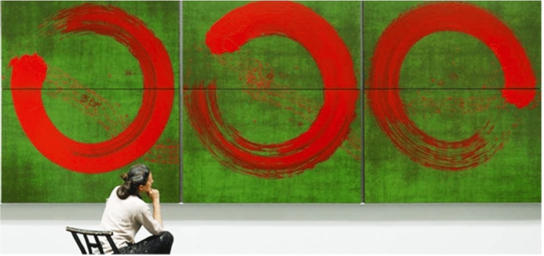 Zen.nl, Zen, meditatie, leren mediteren, Rients Ranzen Ritskes, zenmeester, opnieuw beginnen, Shunryu Suzuki, enso, Hundertwasser, Japan, spiraal, symbool, perceptie, geen begin en einde, nieuw